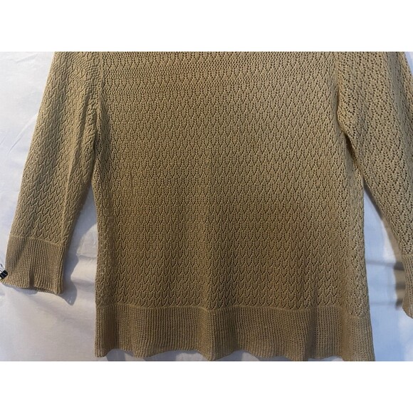 LAUREN RALPH LAUREN Golden Tan Linen Knit Sweater Women's XL - Picture 4 of 7